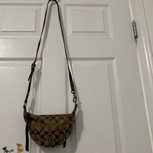 Coach Crossbody Mini Swing Brown & Khaki Bag